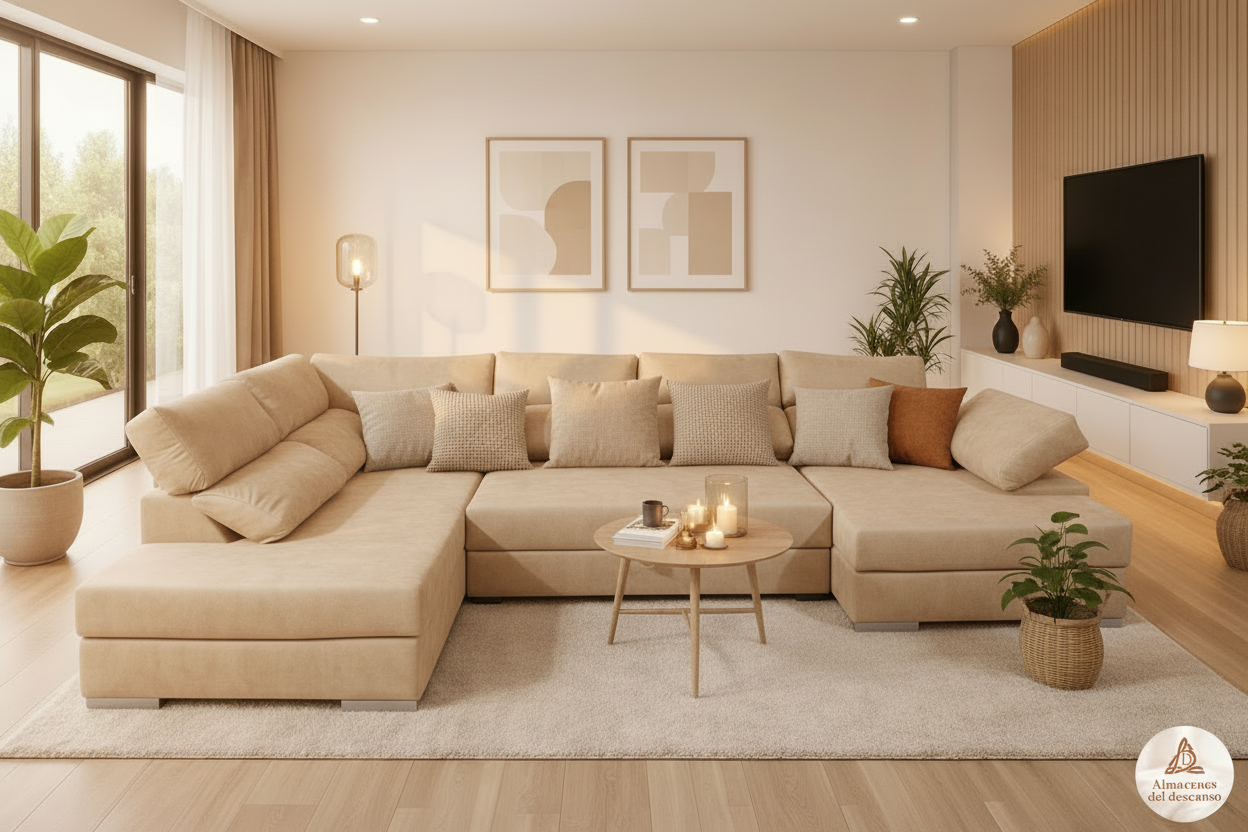 Sofá beige crema